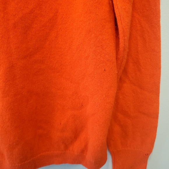 J. Crew Cashmere Orange Sweater with Leopard Heart - Picture 7 of 8